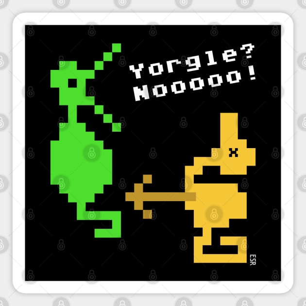 Vintage Video Game Dragons Nooooo! Magnet by Out of Memory